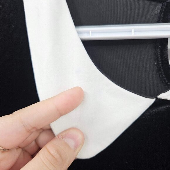 Hot Topic Black & White Collar Velvet Mini Dress Women's Size XXL Fit & Flare - Picture 11 of 11